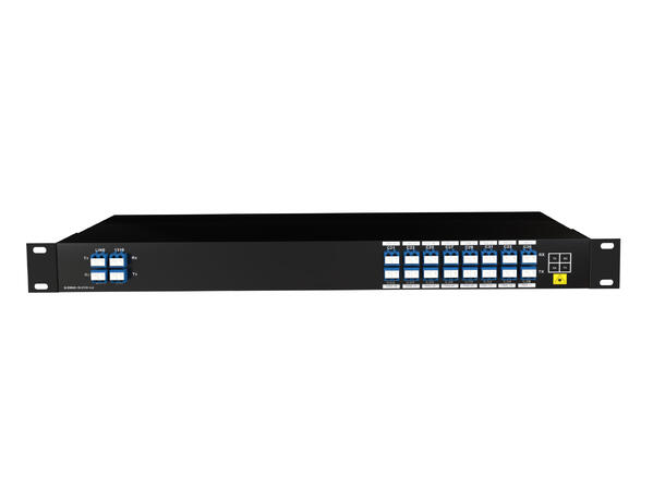 GLOBALfiber 16ch DWDM Mux/Demux, 19" 1RU C21-C36 100GHz 1310nm+EXP+Mon LC 