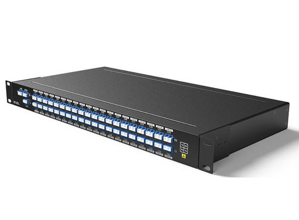 GLOBALfiber 40ch DWDM Mux+Demux, 19" 1RU C21-C60 100GHz+1310nm+Mon port LC 