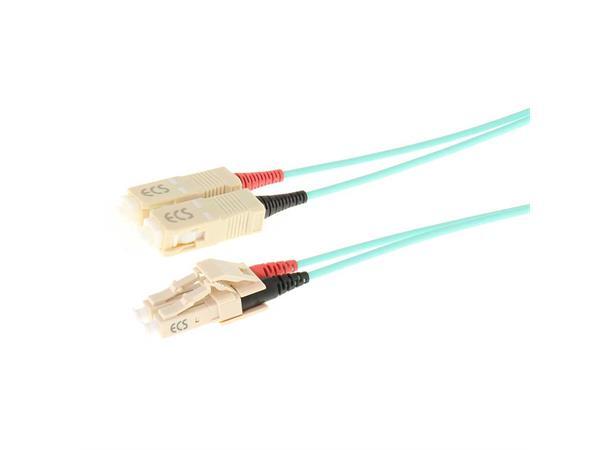Fiberpatch OM3 50/125 LC-SC Halogenfri Duplex Farge: Aqua-Blue 