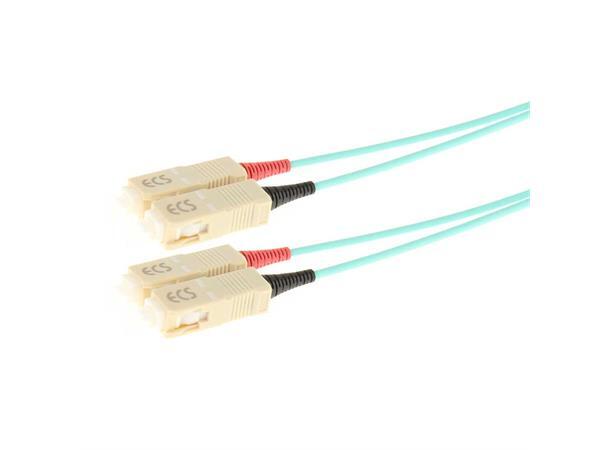 ECS Fiberpatch OM3 50/125 SC-SC Halogenfri Duplex Farge: Aqua-Blue 