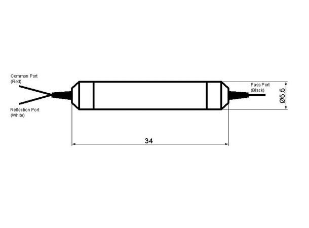 GLOBALfiber CWDM 3-port OADM 1ch add/drop SM for splicing 