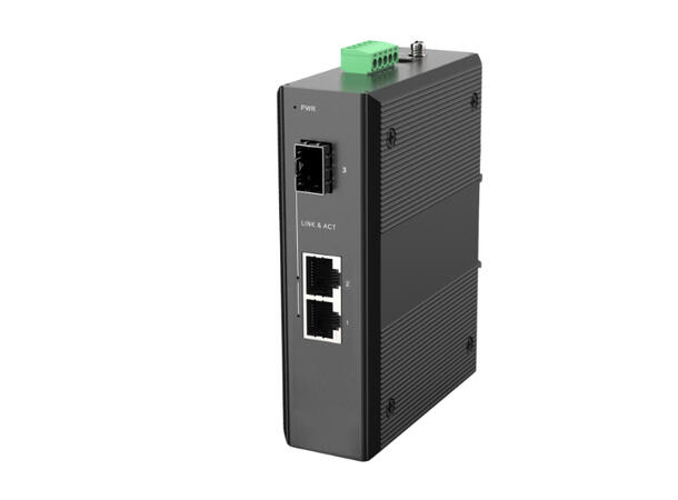 Industrial Media Converter -20 to 70C 2×10/100Base-TX RJ45+1x100Base SFP port 