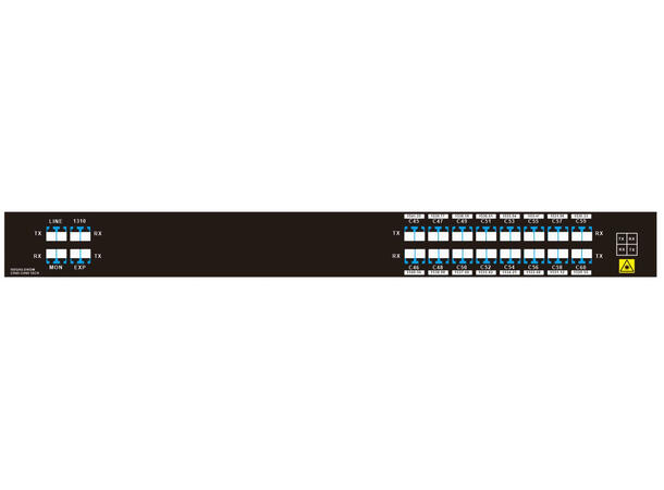 GLOBALfiber 16 ch. DWDM Mux+Demux,19”1RU 1310nm, C45-C60 100GHz Exp&Mon port LC 