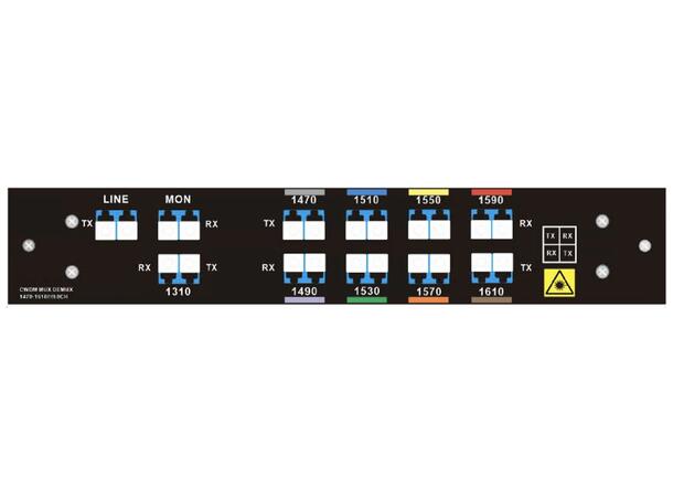GLOBALfiber 8+1 CWDM Mux/Demux, LGX C47-C61+1310nm Monitor port Low Loss LC 