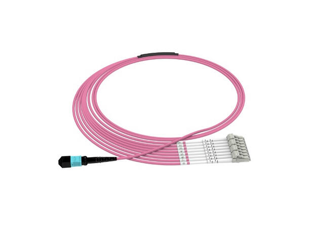 GF Fanout MPO-LC 8x50/125 OM4 UPC QSFP+ to 4xSFP+  QSFP28 to 4xSFP28 Pol B 