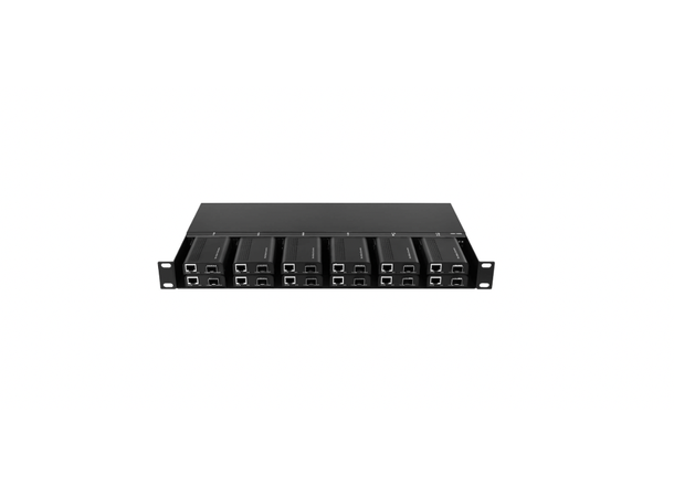 12Slots-1UR Mini Media Converter Chassis Dual AC 220V power, 60W 