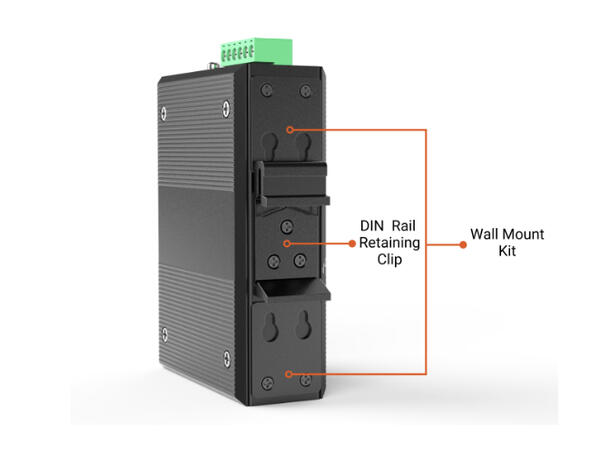Industrial Media Converter -40 to 75C 1×10/100/1000Base-TX RJ45+1x1G SFP port 