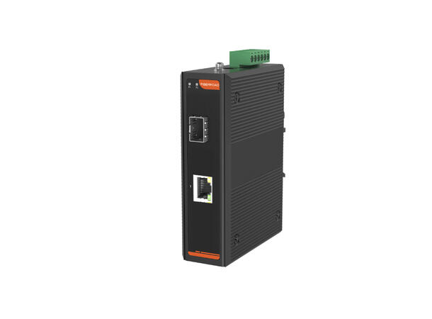 Industrial Media Converter -40 to 75C 1×10/100/1000Base-TX RJ45+1x1G SFP port 