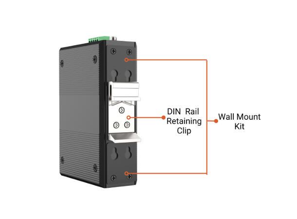 Industrial Media Converter -40 to 75C 2×10/100/1000Base-TX RJ45+1x1G SFP port 