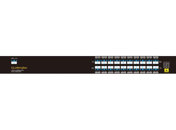 GLOBALfiber 20ch. DWDM Mux/Demux 19"1RU C21-C60 1310nm 100GHz Single Fiber A 