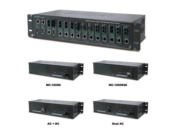 Planet Media Converter Chassis 15 Slot 15-Slot Media Converter Chassis AC power 