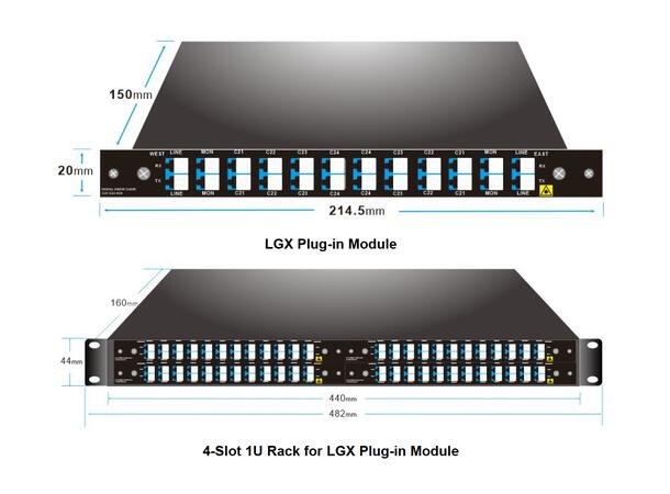 GF DWDM OADM Add&Drop 4CH West&East Cxxyy Monitor p. Dual fiber LC/UPC LGX4 