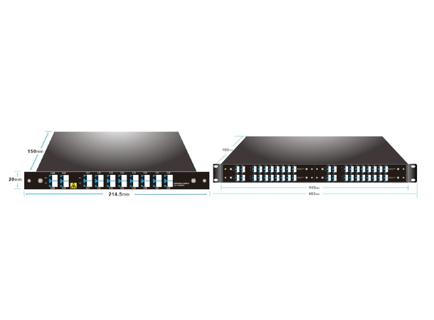 GF DWDM Mux/Demux 8CH C53 (CH53-CH60) With EXP Dual fiber 100GHz LC/APC LGX4 