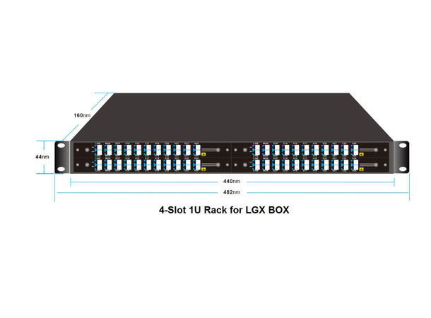 GLOBALfiber 8ch DWDM Mux+Demux, LGX4 C25-H36 150GHz+EXP port I-Temp  LC 