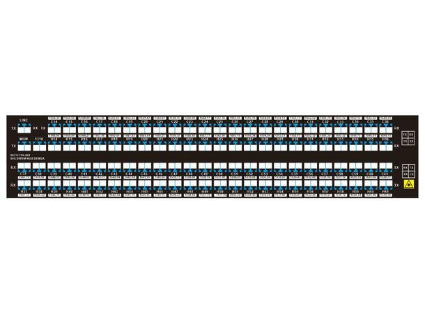 GLOBALfiber 96ch DWDM Mux+Demux, 19" 2RU C14-C61 50GHz+1310nm+MON port LC 