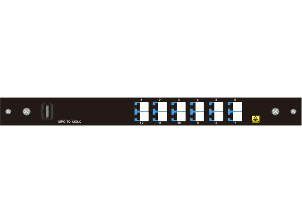 GLOBALfiber MPO/APC Mounted Fan-out OS2 12x LC/UPC ports POL A SM LGX4 