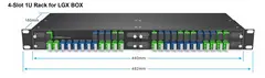 GLOBALfiber 19” 1U RM with 4 slot For Plug-in LGX box, 440*160*44mm