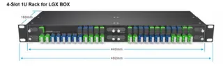GLOBALfiber 19” 1U RM with 4 slot For Plug-in LGX box, 440*160*44mm